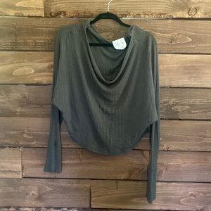 Green thermal off the shoulder tee